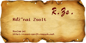 Rónai Zsolt névjegykártya